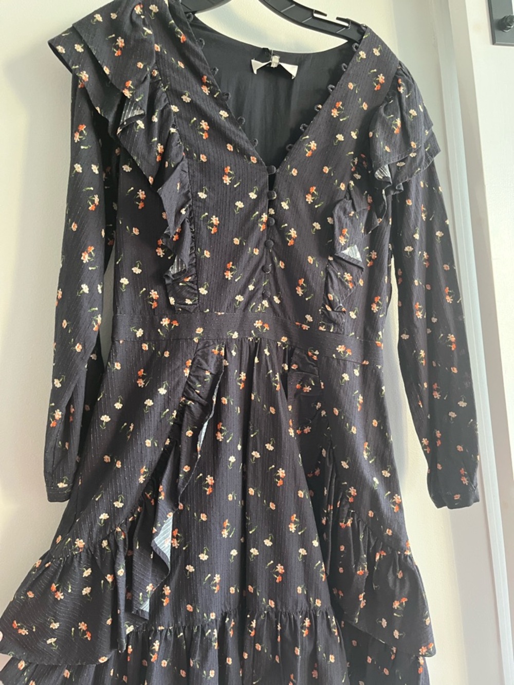 Sea New York Black Dress with Flowers.